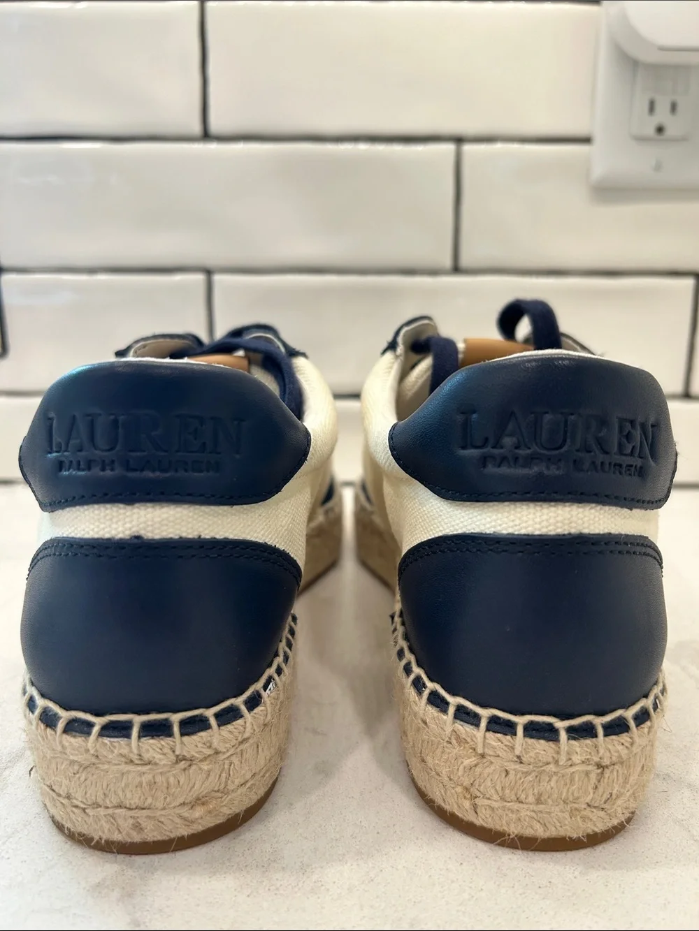 Lauren Ralph Lauren Women's Luize Canvas & Suede Espadrille Sneakers Size 10 NEW